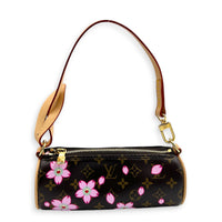 Papillon Shoulder Bag Cherry Blossom x Murakami in Monogram Coated Canvas, Gold hardware