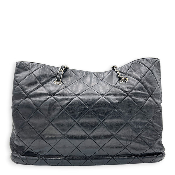 In The Business Black Tote Bag in Calfskin, Silver hardware
