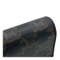 Triomphe Shoulder Bag Brown in Coated Canvas, Gold hardware