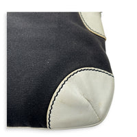 Olsen CC Chain Black Shoulder Bag in Canvas, Gold hardware