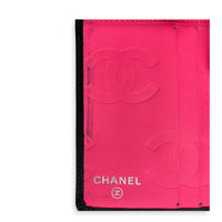 Cambon Compact Black Wallet in Lambskin, Silver hardware