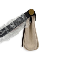 Herbag Mini Beige Shoulder Bag in Canvas, Gold hardware