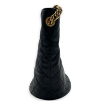 CC Turnlock Charms Chain Bucket Bag Black in Lambskin, Gold hardware