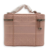 Diortravel Pink Vanity Bag in Canvas, Silver hardware