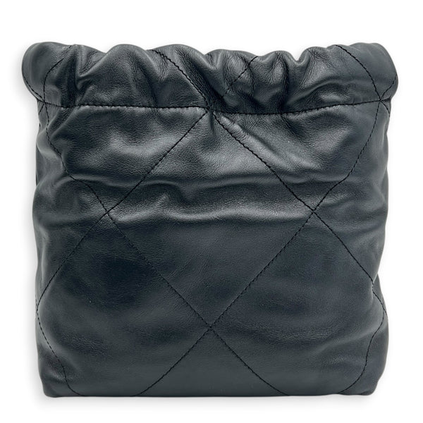 22 Tote Shoulder Bag Mini Black in Calfskin, Gold hardware