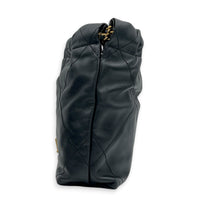 22 Tote Shoulder Bag Mini Black in Calfskin, Gold hardware