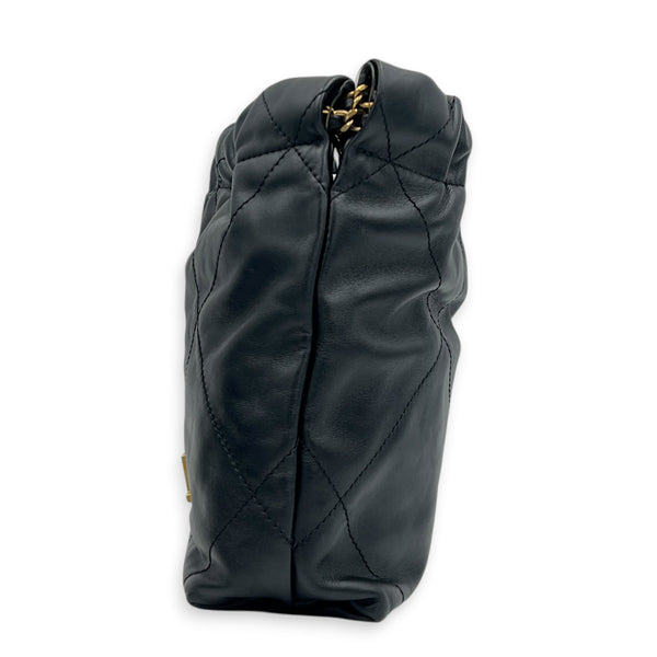 22 Tote Shoulder Bag Mini Black in Calfskin, Gold hardware