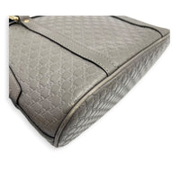 Dome Grey Top Handle Bag in Calfskin, Gold hardware