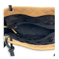 Cambon Tote Bag Beige in Calfskin, Silver hardware