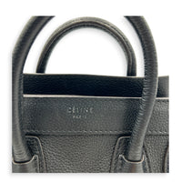 Luggage Top Handle Bag Nano  Black in Calfskin, Silver hardware