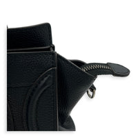 Luggage Top Handle Bag Nano  Black in Calfskin, Silver hardware