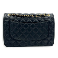 Classic Double Flap Shoulder Bag Jumbo Black in Lambskin, Gold hardware
