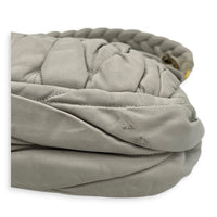 Matelassé Grey/Blue Shoulder Bag in Calfskin, Gold hardware