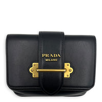 Cahier Belt Bag Black in Calfskin, Gold hardware
