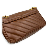 GG Marmont Shoulder Bag Brown in Calfskin, Gold hardware