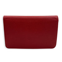 Timeless CC Wallet On Chain Red in Caviar Leather, Silver hardware