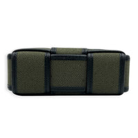 Cassette Vertical Green Crossbody Bag in Canvas, Silver hardware