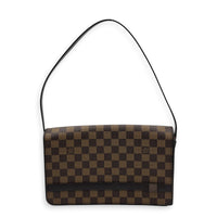 Tribeca Shoulder Bag Brown in Monogram Coated Canvas, Gold hardware