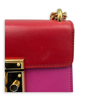 Padlock Small Red/Pink Shoulder Bag in Calfskin, Gold hardware