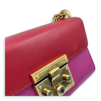 Padlock Small Red/Pink Shoulder Bag in Calfskin, Gold hardware