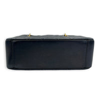 PST Black (recoloured) Tote Bag in Caviar Leather, Gold hardware