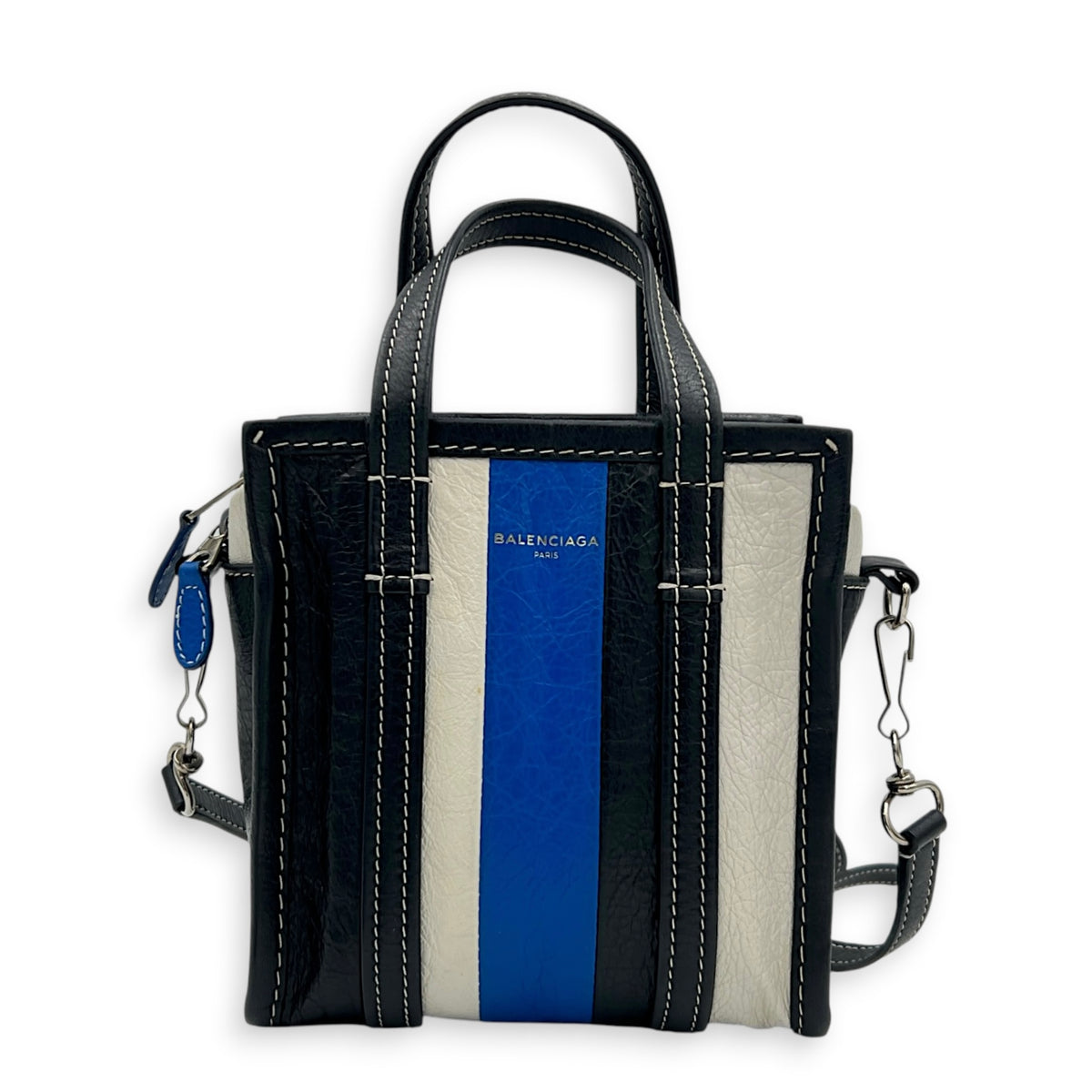Bazar Shopper XS Multi-colour Top Handle Bag in Calfskin, Silver hardware