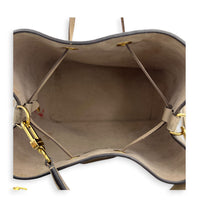 NeoNoe MM Beige Bucket Bag in Monogram Empreinte Leather, Gold hardware