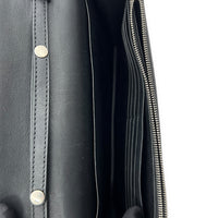 Frame Black Wallet On Chain in Calfskin, Silver hardware
