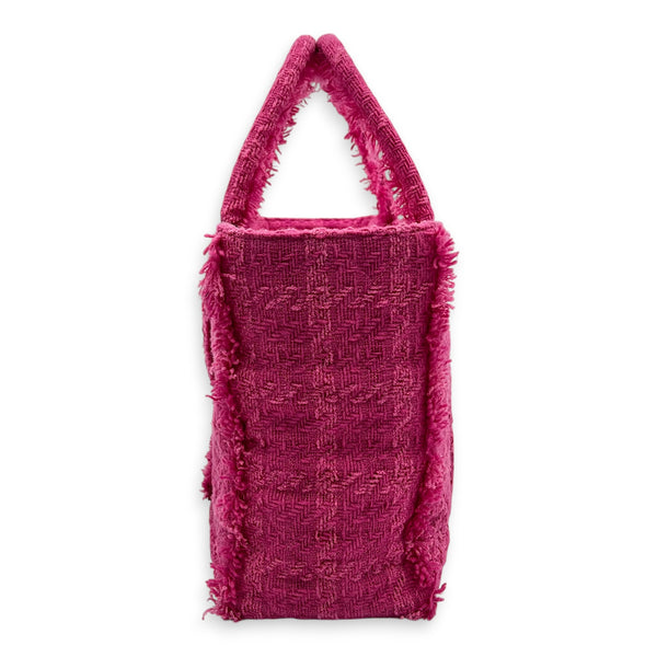 CC Zipper Tote Bag Pink in Tweed, Silver hardware