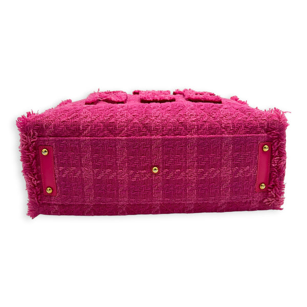 CC Zipper Tote Bag Pink in Tweed, Silver hardware