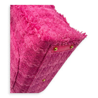 CC Zipper Tote Bag Pink in Tweed, Silver hardware