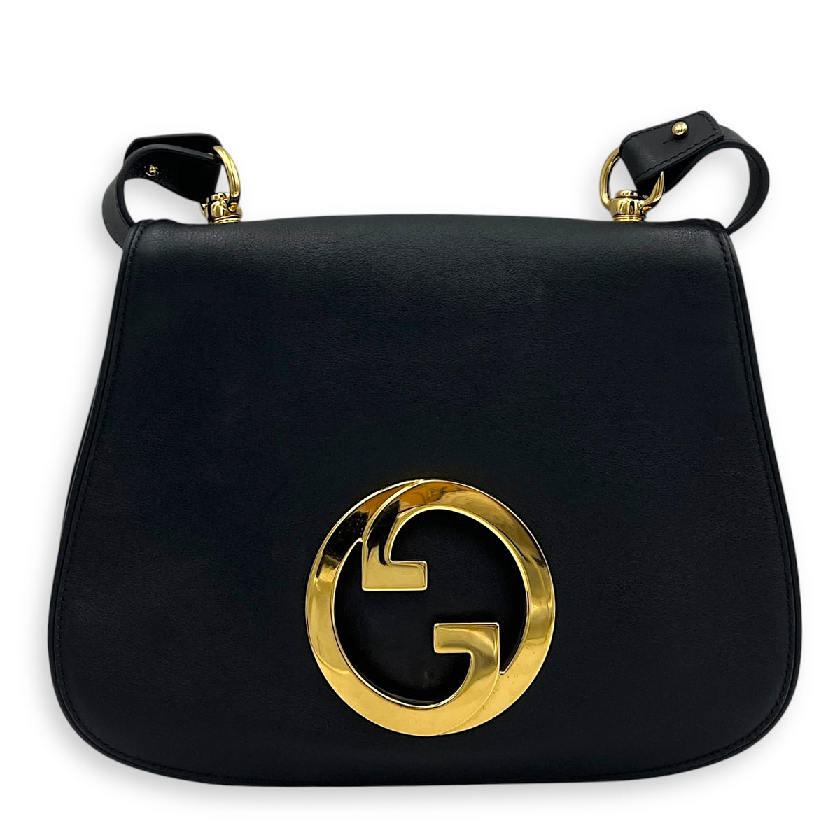 Blondie Black Shoulder Bag in Calfskin, Gold hardware