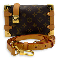 Side Trunk PM Gold Top Handle Bag in Monogram Coated Canvas, Gold hardware