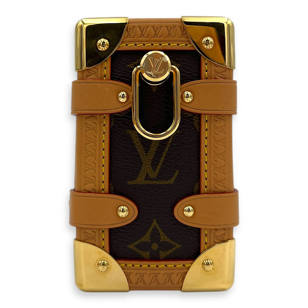 Side Trunk PM Gold Top Handle Bag in Monogram Coated Canvas, Gold hardware