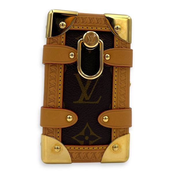 Side Trunk PM Gold Top Handle Bag in Monogram Coated Canvas, Gold hardware