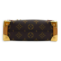 Side Trunk PM Gold Top Handle Bag in Monogram Coated Canvas, Gold hardware