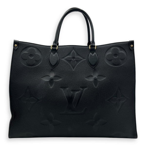 OnTheGo Black Tote Bag in Empreinte Leather, Gold hardware