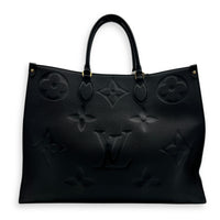 OnTheGo Black Tote Bag in Empreinte Leather, Gold hardware