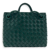 Andiamo Small Green Shoulder Bag in Lambskin, Gold hardware