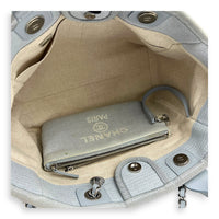 Deauville Blue Tote Bag in Canvas, Silver hardware