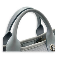 Deauville Blue Tote Bag in Canvas, Silver hardware