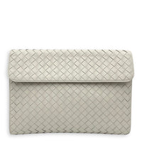 Intrecciato Clutch Silver in Lambskin, Silver hardware