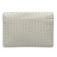 Intrecciato Clutch Silver in Lambskin, Silver hardware