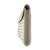 Intrecciato Clutch Silver in Lambskin, Silver hardware