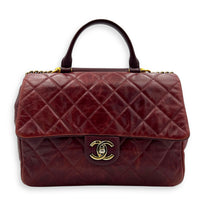 CC Top Handle Bag Red in Calfskin, Gold hardware