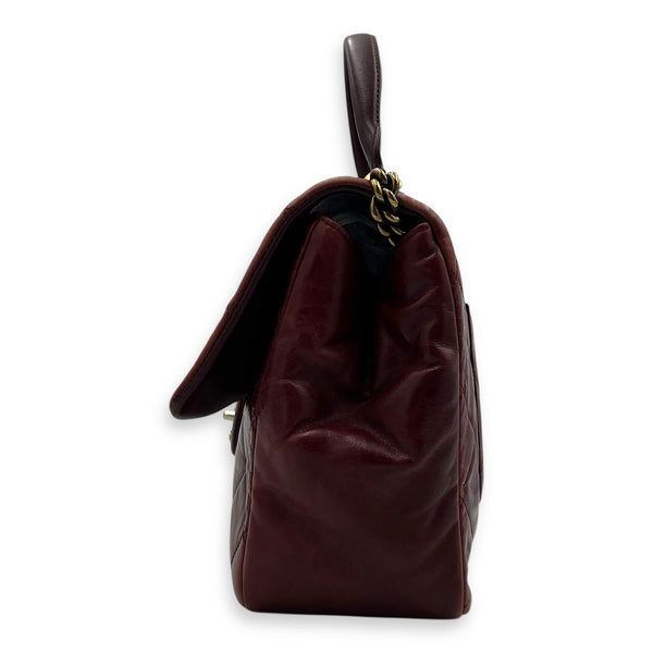 CC Top Handle Bag Red in Calfskin, Gold hardware