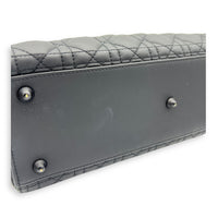 Lady Dior Top Handle Bag Large Black in Lambskin, Ultramatte hardware