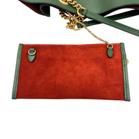 Rajah Tote Bag Orange in Suede Leather, Gold hardware