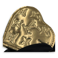 Miroir Heart Coin Pouch Charm Gold in Patent Leather, Gold hardware