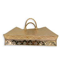 Miroir Sac Plat Top Handle Bag Gold in Patent Leather, Gold hardware